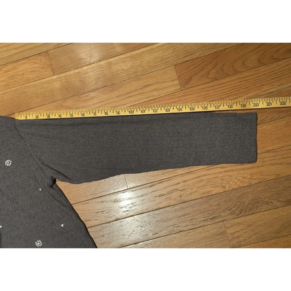 Zara Girls Winter Collection Ribbed Texture Top Size 13-14, Pearls & Rhinestones
